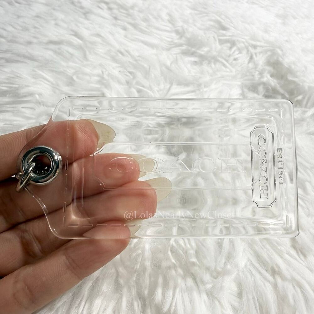 3" COACH Poppy Clear Fob Bag Charm Hang tag Hangtag